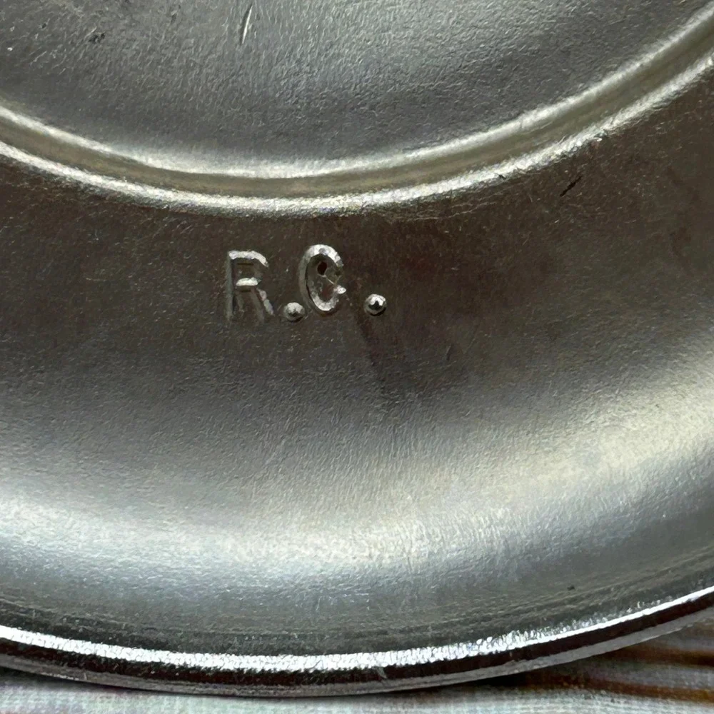 Vintage R.C. Silver‎ Tone Lyre Harp Hanukkah Tilted Menorah Chanukiah